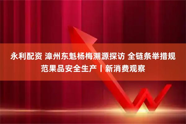 永利配资 漳州东魁杨梅溯源探访 全链条举措规范果品安全生产丨新消费观察