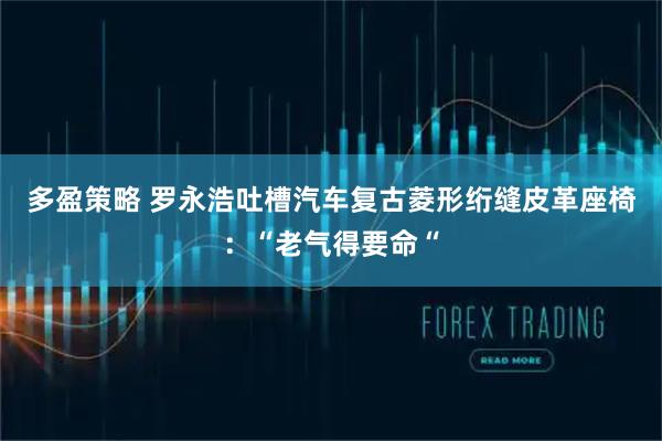 多盈策略 罗永浩吐槽汽车复古菱形绗缝皮革座椅：“老气得要命“